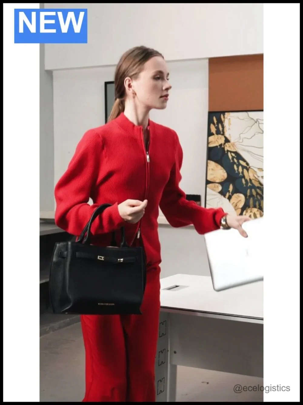 Vegan PU Leather Tote Bag Shopper Travel Handbag Adjustable Strap